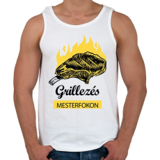 PRINTFASHION Grillezés mesterfokon - Férfi atléta - Fehér