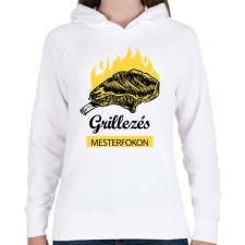 PRINTFASHION Grillezés mesterfokon - Női kapucnis pulóver - Fehér női pulóver, kardigán