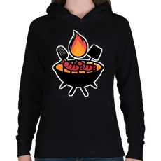 PRINTFASHION Grillezés  - Női kapucnis pulóver - Fekete