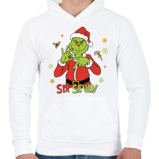 PRINTFASHION Grinch 67 - Férfi kapucnis pulóver - Fehér