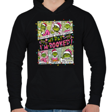 PRINTFASHION Grinch I'm Booked - Férfi kapucnis pulóver - Fekete
