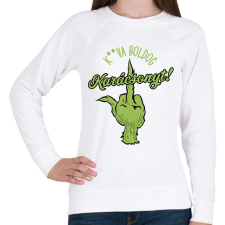 PRINTFASHION Grinch karácsony - Női pulóver - Fehér női pulóver, kardigán