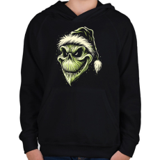 PRINTFASHION Grincs koponya - Gyerek kapucnis pulóver - Fekete