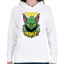 PRINTFASHION Grincs macska - Női kapucnis pulóver - Fehér női pulóver, kardigán