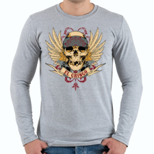 PRINTFASHION Gringo koponya - Férfi hosszú ujjú póló - Sport szürke férfi póló