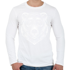 PRINTFASHION Grizzly medve - Férfi hosszú ujjú póló - Fehér férfi póló