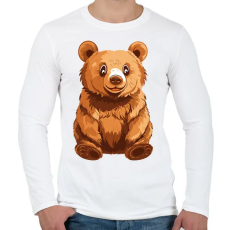 PRINTFASHION Grizzly medve - Férfi hosszú ujjú póló - Fehér