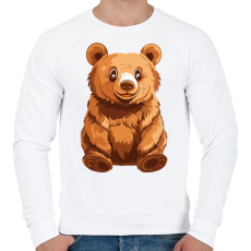 PRINTFASHION Grizzly medve - Férfi pulóver - Fehér