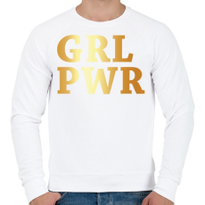 PRINTFASHION GRL PWR - Férfi pulóver - Fehér