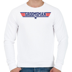 PRINTFASHION Groomsman - Top gun - Férfi pulóver - Fehér