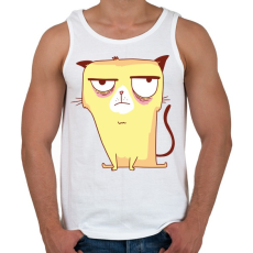 PRINTFASHION Grumpy cat - Férfi atléta - Fehér