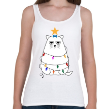 PRINTFASHION Grumpy cat karácsony - Női atléta - Fehér női trikó