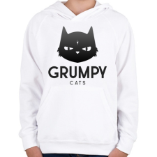 PRINTFASHION Grumpy Cats - Gyerek kapucnis pulóver - Fehér gyerek pulóver, kardigán