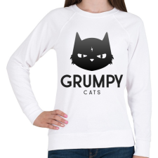 PRINTFASHION Grumpy Cats - Női pulóver - Fehér női pulóver, kardigán