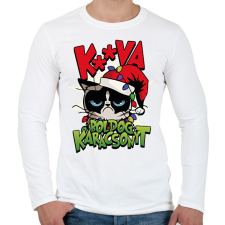 PRINTFASHION Grumpy karácsony - Férfi hosszú ujjú póló - Fehér férfi póló