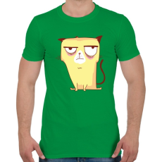 PRINTFASHION Grumpycat - Férfi póló - Zöld