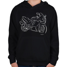 PRINTFASHION GSXF6002 - Gyerek kapucnis pulóver - Fekete gyerek pulóver, kardigán