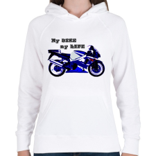 PRINTFASHION gsxr1000 - Női kapucnis pulóver - Fehér női pulóver, kardigán