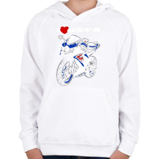 PRINTFASHION gsxr - Gyerek kapucnis pulóver - Fehér