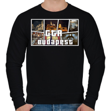 PRINTFASHION GTA BUDAPEST - Férfi pulóver - Fekete férfi pulóver, kardigán