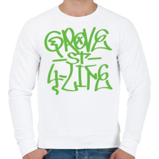 PRINTFASHION GTA - Grove Street Graffiti - Férfi pulóver - Fehér férfi pulóver, kardigán