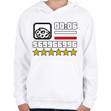 PRINTFASHION Gta Hud - Gyerek kapucnis pulóver - Fehér gyerek pulóver, kardigán