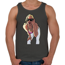 PRINTFASHION GTA ikon - Férfi atléta - Sötétszürke atléta, trikó