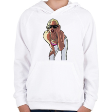 PRINTFASHION GTA ikon - Gyerek kapucnis pulóver - Fehér