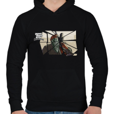 PRINTFASHION GTA intro - Férfi kapucnis pulóver - Fekete férfi pulóver, kardigán