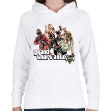 PRINTFASHION GTA Logo 2 - Női kapucnis pulóver - Fehér női pulóver, kardigán