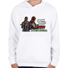 PRINTFASHION GTA Online heists - Gyerek kapucnis pulóver - Fehér gyerek pulóver, kardigán