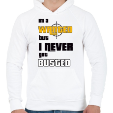 PRINTFASHION GTA SZÖVEGES - Férfi kapucnis pulóver - Fehér