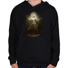 PRINTFASHION Guan Yin as Lord Shiva - Gyerek kapucnis pulóver - Fekete