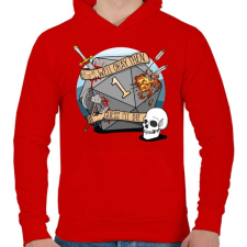 PRINTFASHION Guess i'll die - Férfi kapucnis pulóver - Piros férfi pulóver, kardigán