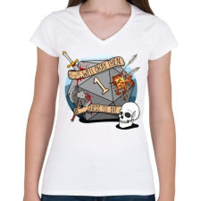 PRINTFASHION Guess i'll die - Női V-nyakú póló - Fehér női póló