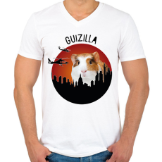PRINTFASHION Guizilla - Férfi V-nyakú póló - Fehér