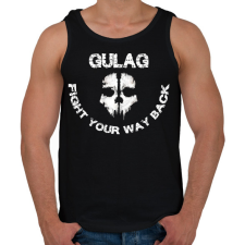 PRINTFASHION Gulag - Fight your way back - Férfi atléta - Fekete atléta, trikó