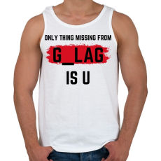 PRINTFASHION Gulag is your home. - Férfi atléta - Fehér
