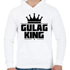 PRINTFASHION Gulag King - Férfi kapucnis pulóver - Fehér