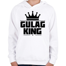 PRINTFASHION Gulag King - Gyerek kapucnis pulóver - Fehér gyerek pulóver, kardigán