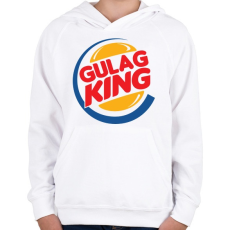 PRINTFASHION Gulag King - Gyerek kapucnis pulóver - Fehér