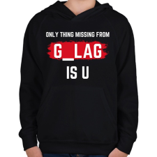 PRINTFASHION GULAG things - Gyerek kapucnis pulóver - Fekete gyerek pulóver, kardigán