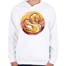 PRINTFASHION Gumikacsa - Gyerek kapucnis pulóver - Fehér gyerek pulóver, kardigán