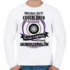 PRINTFASHION Gumiszerelő - Férfi pulóver - Fehér férfi pulóver, kardigán