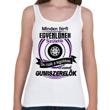 PRINTFASHION Gumiszerelő - Női atléta - Fehér női trikó