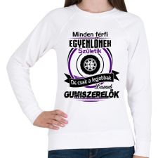 PRINTFASHION Gumiszerelő - Női pulóver - Fehér női pulóver, kardigán