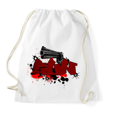 PRINTFASHION GUN - Sportzsák, Tornazsák - Fehér tornazsák