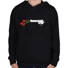PRINTFASHION GUNsNDROSE - Gyerek kapucnis pulóver - Fekete gyerek pulóver, kardigán