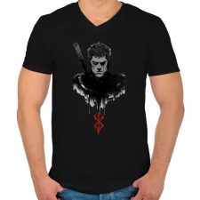 PRINTFASHION Guts minta (Berserk) - Férfi V-nyakú póló - Fekete férfi póló