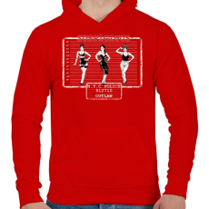 PRINTFASHION Gyanús - Férfi kapucnis pulóver - Piros